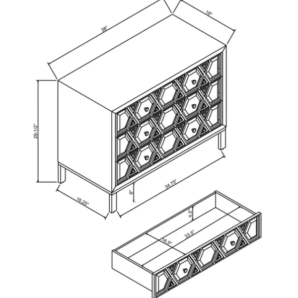 Cabinets & Sideboards-Kirkland's Home Cream Geometric Overlay Chest