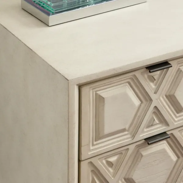 Cabinets & Sideboards-Kirkland's Home Cream Geometric Overlay Chest