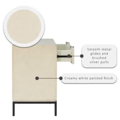 Cabinets & Sideboards-Kirkland's Home Cream Geometric Overlay Chest