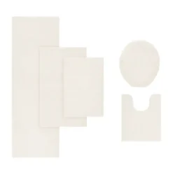 Bathroom Rugs-Kirkland's Home Cream High Pile Marshmallow Bath Mat, 30 In. Ivory