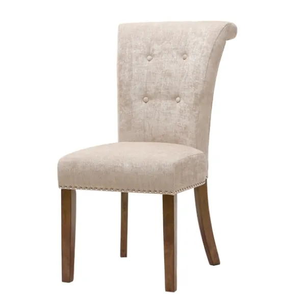 Dining Chairs-Kirkland's Home Cream Linen Rolled Back Dining Chairs, Set Of 2 Ivory