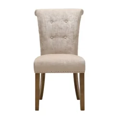 Dining Chairs-Kirkland's Home Cream Linen Rolled Back Dining Chairs, Set Of 2 Ivory