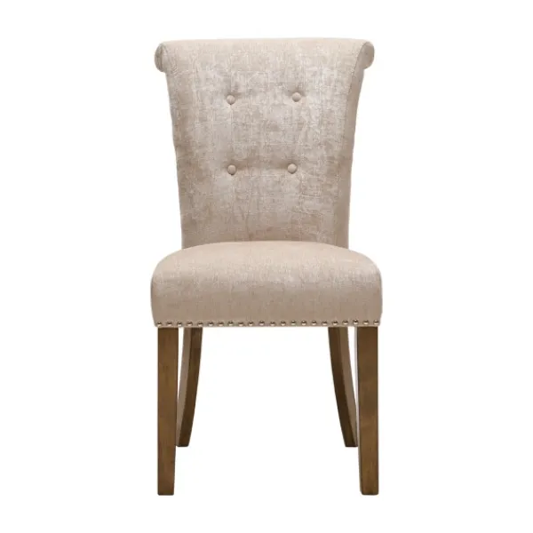 Dining Chairs-Kirkland's Home Cream Linen Rolled Back Dining Chairs, Set Of 2 Ivory