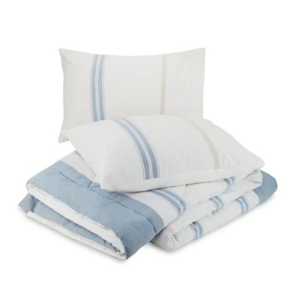 Comforters-Kirkland's Home Cream Mason King 3-Pc. Comforter Set Blue