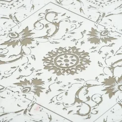 Decorative Trays-Kirkland's Home Cream Moroccan Pattern Tray With Gold Edges White