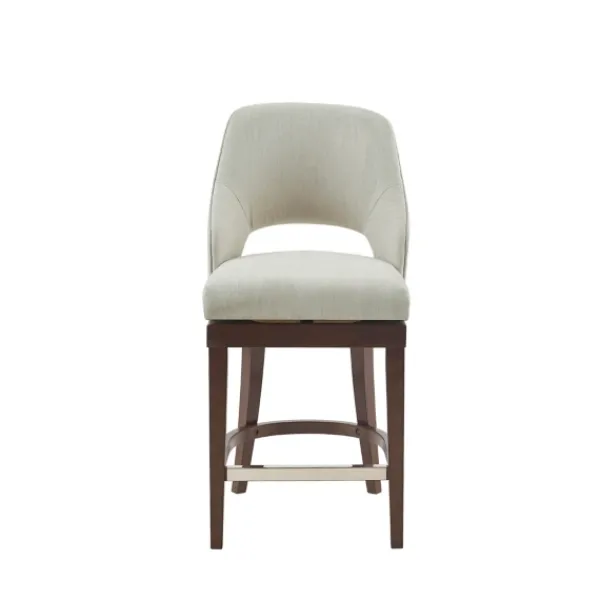 Bar Stools & Counter Height Stools-Kirkland's Home Cream Open Back Swivel Base Counter Stool White