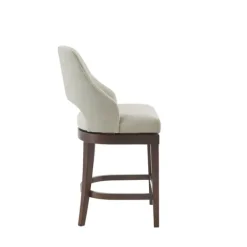 Bar Stools & Counter Height Stools-Kirkland's Home Cream Open Back Swivel Base Counter Stool White