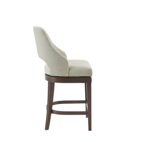 Bar Stools & Counter Height Stools-Kirkland's Home Cream Open Back Swivel Base Counter Stool White