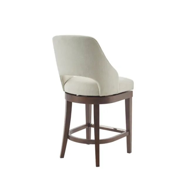Bar Stools & Counter Height Stools-Kirkland's Home Cream Open Back Swivel Base Counter Stool White