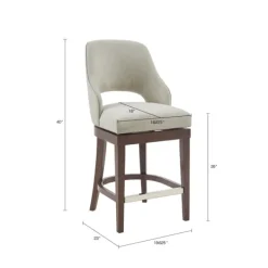 Bar Stools & Counter Height Stools-Kirkland's Home Cream Open Back Swivel Base Counter Stool White