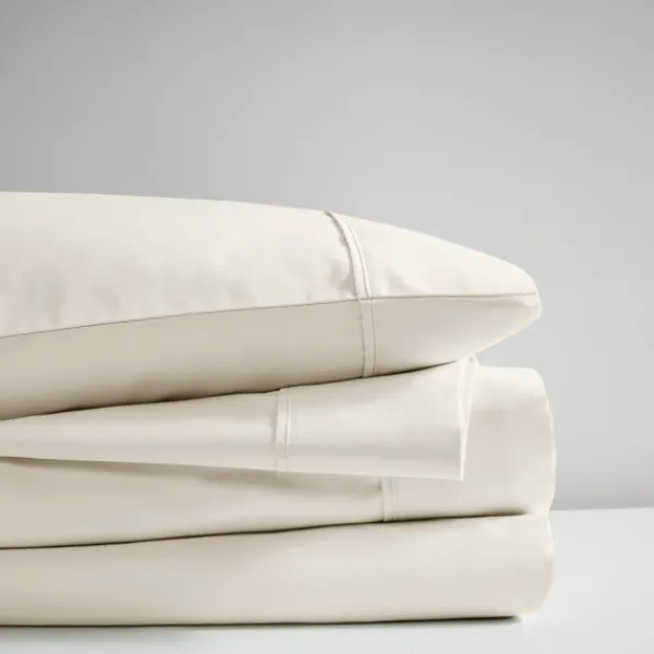 Bed Sheets-Kirkland's Home Cream Rich Cooling Cotton King Sheet Set Ivory