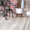 Outdoor Rugs-Kirkland's Home Cream Serna Tribal Outdoor Area Rug, 5X7 White/Black