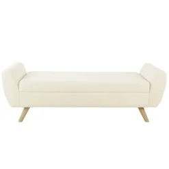 Benches & Ottomans-Kirkland's Home Cream Sherpa And Wood Storage Bench Ivory