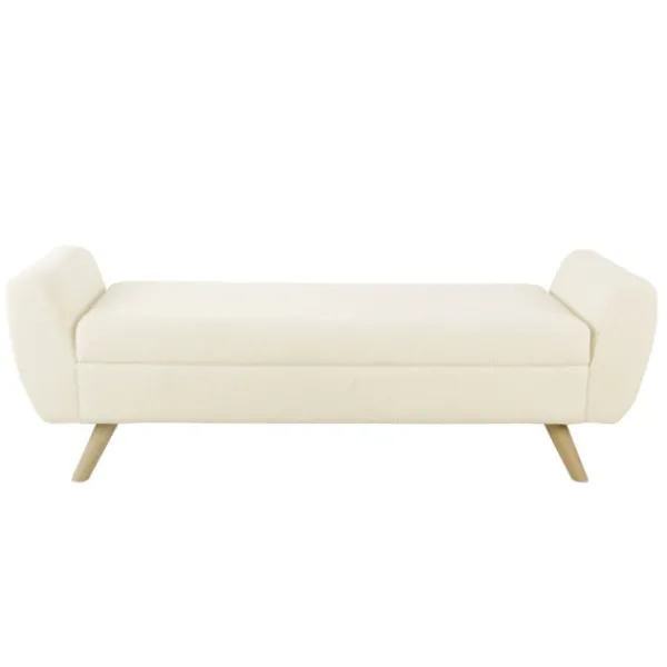 Benches & Ottomans-Kirkland's Home Cream Sherpa And Wood Storage Bench Ivory