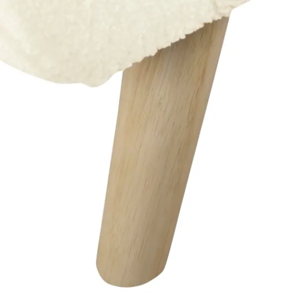 Benches & Ottomans-Kirkland's Home Cream Sherpa And Wood Storage Bench Ivory