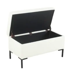 Benches & Ottomans-Kirkland's Home Cream Sherpa Boucle Storage Bench Ivory