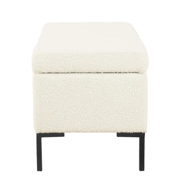 Benches & Ottomans-Kirkland's Home Cream Sherpa Boucle Storage Bench Ivory
