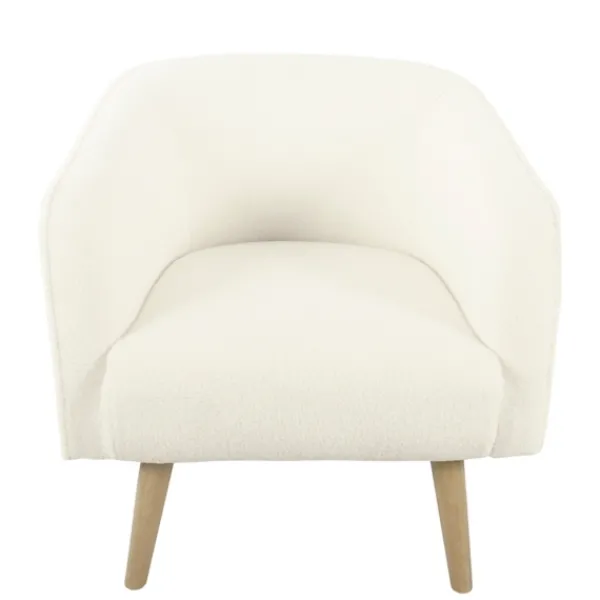 Accent Chairs-Kirkland's Home Cream Sherpa Upholstered Barrel Accent Chair Ivory