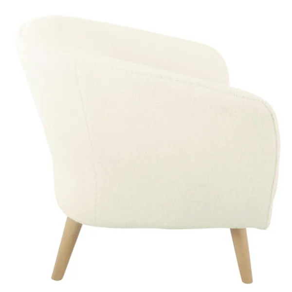 Accent Chairs-Kirkland's Home Cream Sherpa Upholstered Barrel Accent Chair Ivory