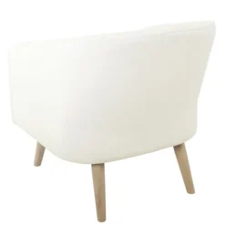 Accent Chairs-Kirkland's Home Cream Sherpa Upholstered Barrel Accent Chair Ivory