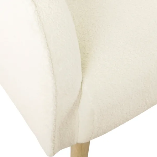 Accent Chairs-Kirkland's Home Cream Sherpa Upholstered Barrel Accent Chair Ivory