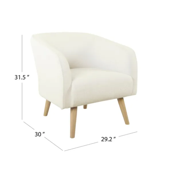 Accent Chairs-Kirkland's Home Cream Sherpa Upholstered Barrel Accent Chair Ivory