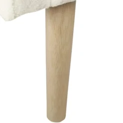 Accent Chairs-Kirkland's Home Cream Sherpa Upholstered Barrel Accent Chair Ivory