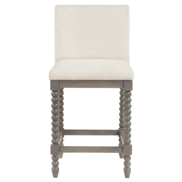 Bar Stools & Counter Height Stools-Kirkland's Home Cream Spindle Legs Counter Stool Ivory