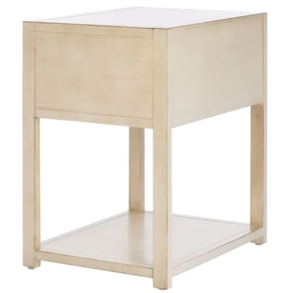 Nightstands-Kirkland's Home Cream Square Wood Nightstand White
