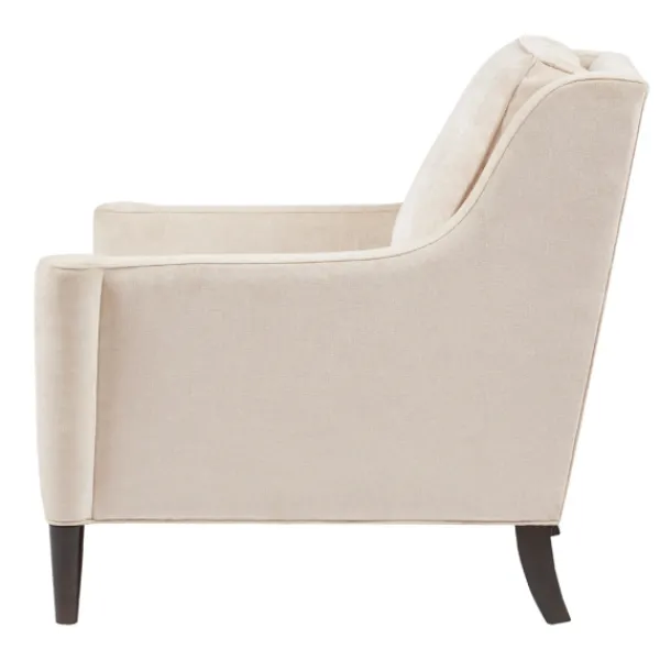 Accent Chairs-Kirkland's Home Cream Swoop Arms Upholstered Armchair Ivory
