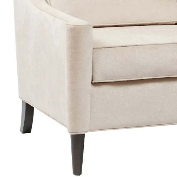 Accent Chairs-Kirkland's Home Cream Swoop Arms Upholstered Armchair Ivory
