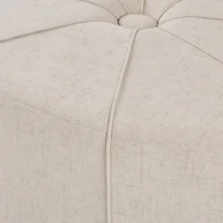 Benches & Ottomans-Kirkland's Home Cream Thick Welting Center Button Oval Ottoman Ivory