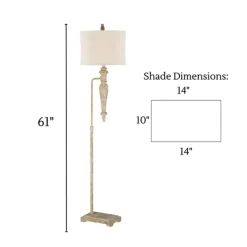 Floor Lamps-Kirkland's Home Cream Traditional Spindle Floor Lamp White