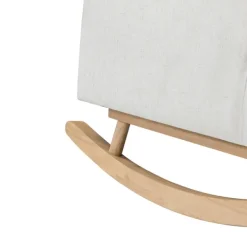 Accent Chairs-Kirkland's Home Cream Upholstered Wingback Rocking Chair Ivory