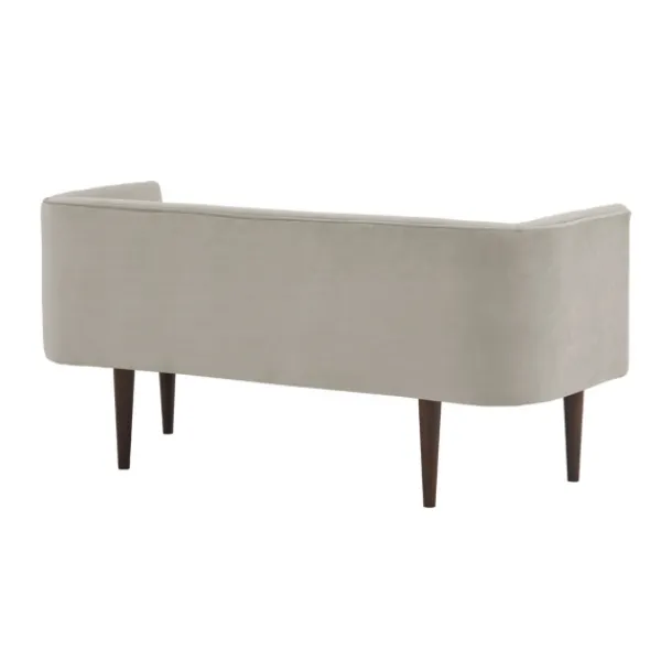 Sofas & Loveseats-Kirkland's Home Cream Velvet Low Back Transitional Settee Ivory