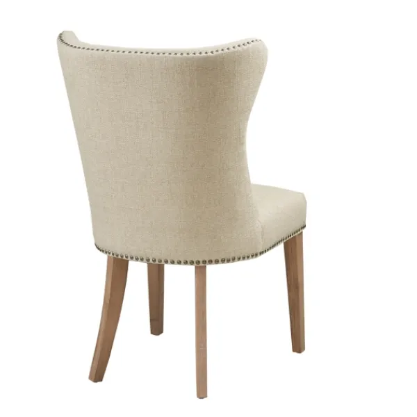 Dining Chairs-Kirkland's Home Cream Wing Back Nailhead Dining Chairs, Set Of 2 Ivory