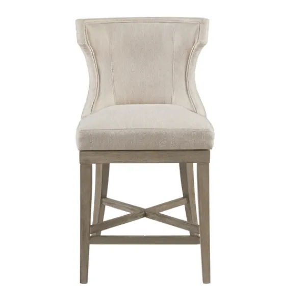Bar Stools & Counter Height Stools-Kirkland's Home Cream Wingback Swivel Seat Counter Stool