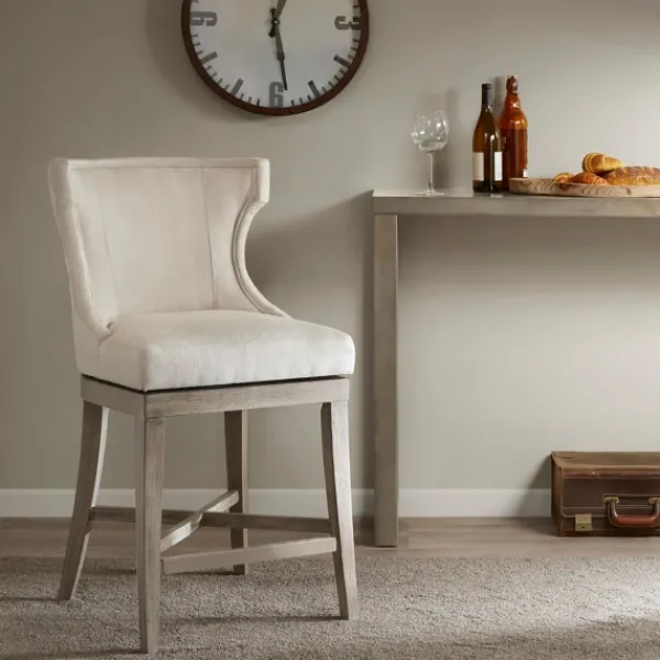 Bar Stools & Counter Height Stools-Kirkland's Home Cream Wingback Swivel Seat Counter Stool