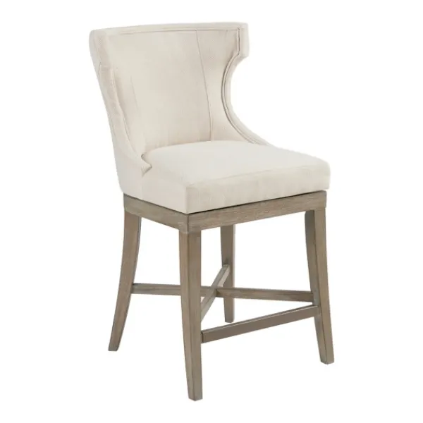 Bar Stools & Counter Height Stools-Kirkland's Home Cream Wingback Swivel Seat Counter Stool