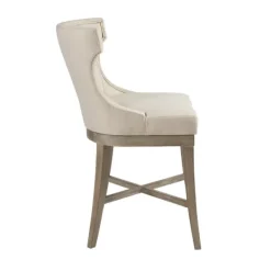 Bar Stools & Counter Height Stools-Kirkland's Home Cream Wingback Swivel Seat Counter Stool