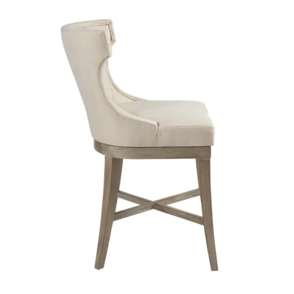 Bar Stools & Counter Height Stools-Kirkland's Home Cream Wingback Swivel Seat Counter Stool