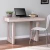Office Furniture-Kirkland's Home Cream Wood Faux Marble Desk