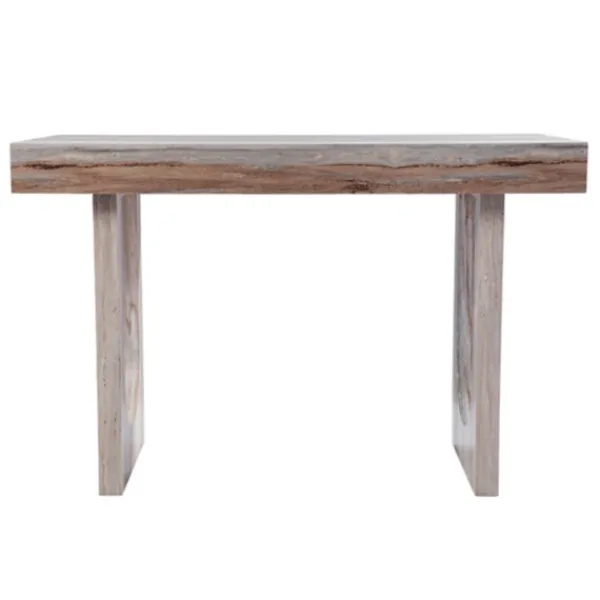 Office Furniture-Kirkland's Home Cream Wood Faux Marble Desk