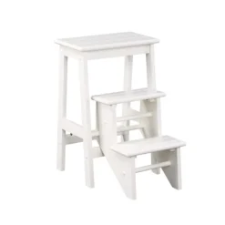Bar Stools & Counter Height Stools-Kirkland's Home Cream Wooden 3-Level Step Stool Ivory