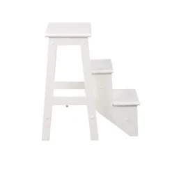 Bar Stools & Counter Height Stools-Kirkland's Home Cream Wooden 3-Level Step Stool Ivory