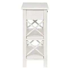 Accent & End Tables-Kirkland's Home Cream Wooden Plank Side Table Ivory