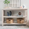 Entryway Furniture-Kirkland's Home Cream Wooden Plank X-Frame Console Table Ivory