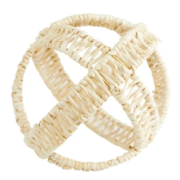 Decorative Accents-Kirkland's Home Cream Woven Decorative Orbs, Set Of 3 White