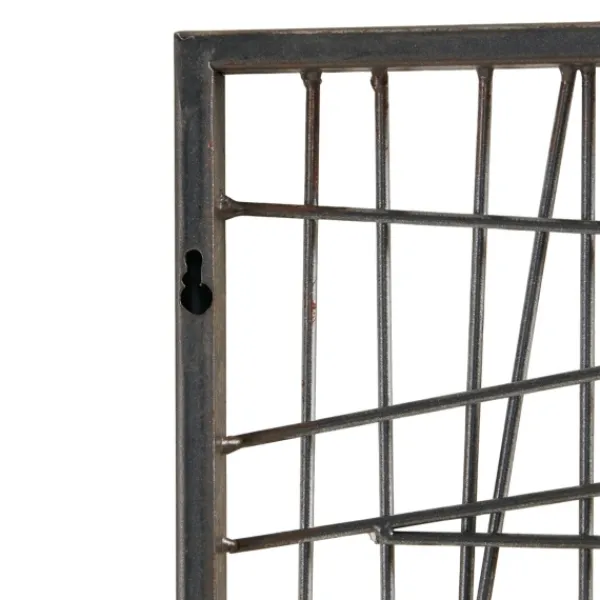 Wall Plaques-Kirkland's Home Crosshatch Metal Frame Plaque Brown