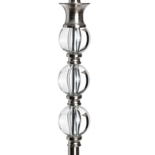 Floor Lamps-Kirkland's Home Crystal And Silver Metal Floor Lamp White